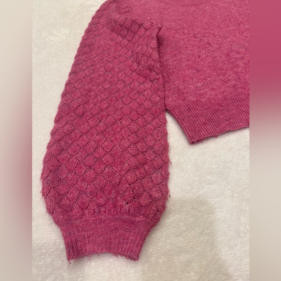 Lulu's Fuchsia Sweater with Patterned Sleeves - Picture 3 of 6